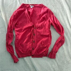 Gap Women's Pink Lightweight V-Neck Cardigan Sweater